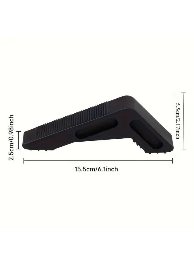 2pcs Black Door Stopper Wedge Windproof Removable No Drill Installation Anti Collision Protection - Image 4